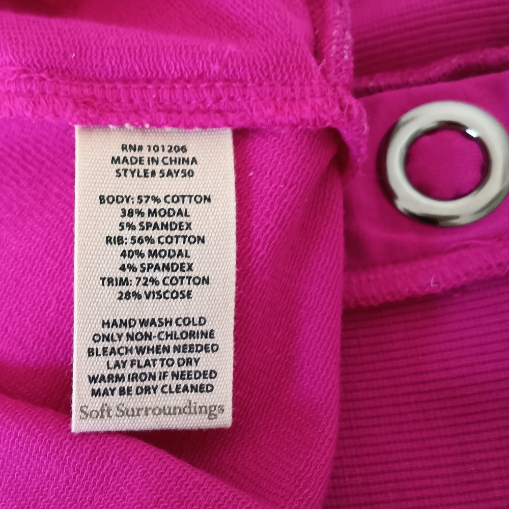Soft Surroundings Vibrant Magenta Pink Tunic Top Women's Size 1X Style 100924 - Picture 8 of 10